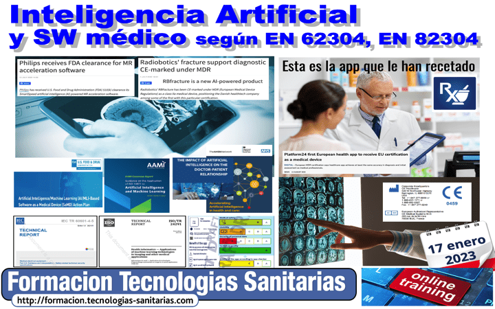 Formación «2301 – Inteligencia Artificial y software médico según EN 62304, EN 82304»  17 Enero 2023 9h-14h