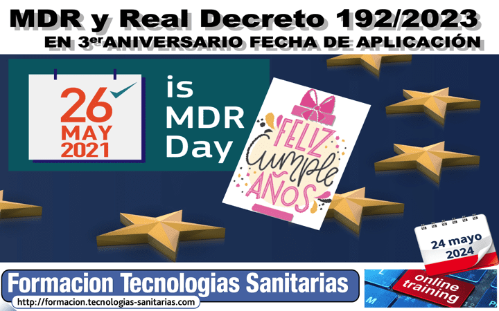 Formacion «2406 – REGLAMENTO MDR y R.DECRETO 192/2023 – a 3 años de su Fecha de Aplicacion» – 24 Mayo 2024 9h-11h