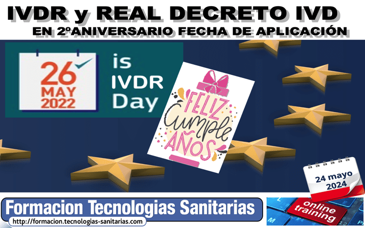 Formacion «2407 – REGLAMENTO IVDR y R.DECRETO IVD – a 2 años de su Fecha de Aplicacion» – 24 Mayo 2024 12h-14h