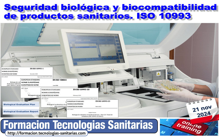 Formacion «2412 – SEGURIDAD BIOLÓGICA Y BIOCOMPATIBILIDAD DE PRODUCTOS SANITARIOS ISO 10993» – 21 Oct 2024 9h-14h