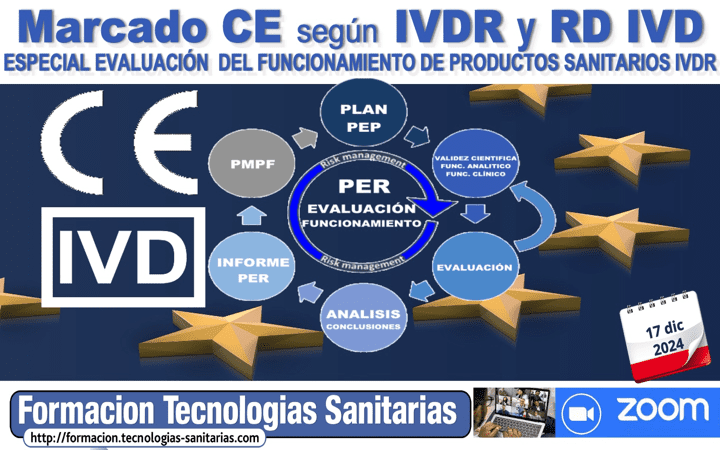 Formación «2414 – MARCADO CE según IVDR y borrador RD IVD – ESPECIAL EVALUACION DEL FUNCIONAMIENTO – 17 Dic 2024 9h-14h