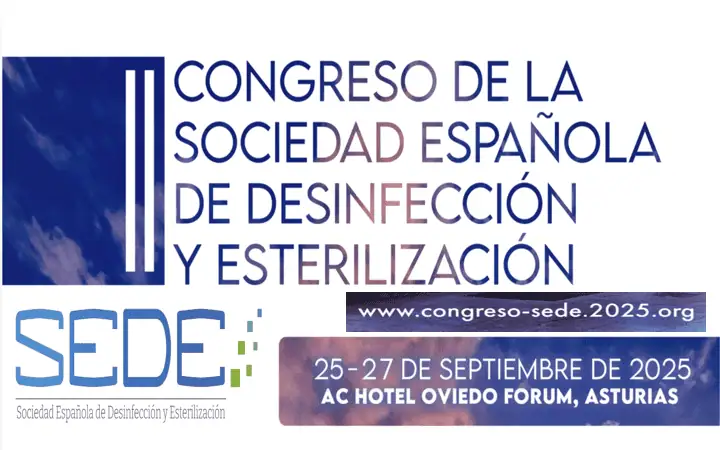 Congreso #SEDE Sociedad Española de Desinfección y Esterilización Oviedo del 25 al 27 septiembre 2025 con la participación de @tecno_med