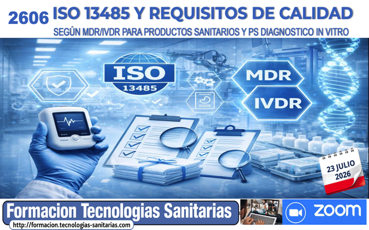 Formacion «C2606 – ISO 13485 y REQUISITOS de CALIDAD según MDR/IVDR» – 23 JULIO 2026 9h-14h