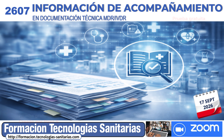 Formación «C2607 – INFORMACIÓN DE ACOMPAÑAMIENTO en DOCUMENTACIÓN TÉCNICA MDR/IVDR» – 17 Sept 2026 9h-14h