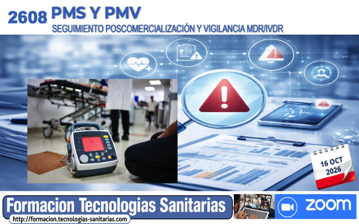 Formación «C2608 – SEGUIMIENTO POSCOMERCIALIZACIÓN (PMS) Y VIGILANCIA (PMV) MDR/IVDR» – 16 Oct 2026 9h-14h